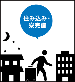 住み込み・寮完備